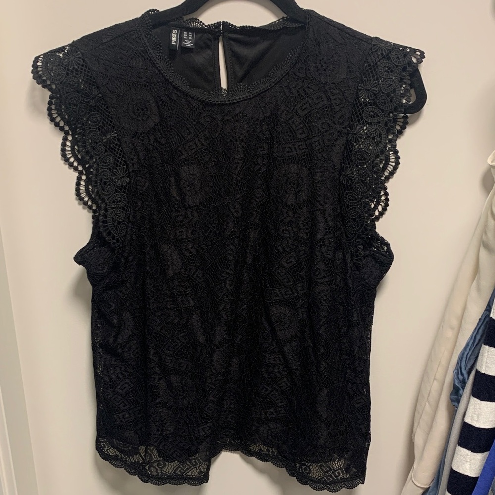 Pieces Black Lace Blouse